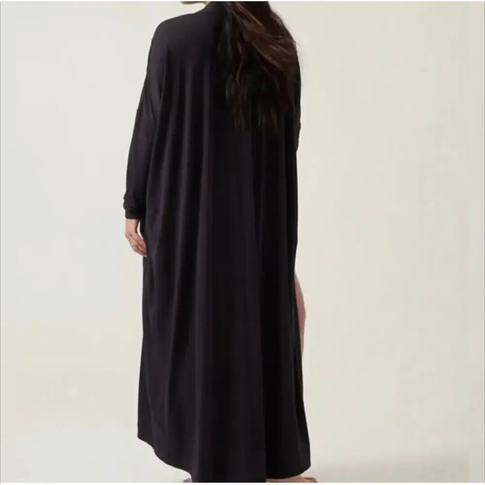 Athleta Modal Robe Black XXS Long Cardigan Sleep Pajama Womens Retail $129 - Picture 6 of 9